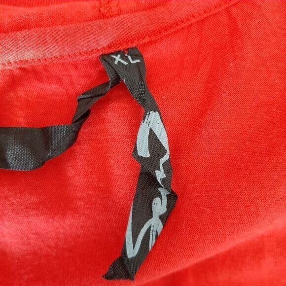 SEVEN7 Boho Paisley Floral Light V-Neck Hoodie Red Sz XL - Picture 12 of 13